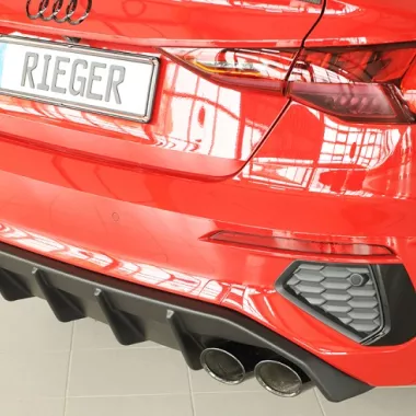 DIFFUSORE SPORTIVO RIEGER TUNING NERO OPACO PER AUDI S3 8Y SPORTBACK