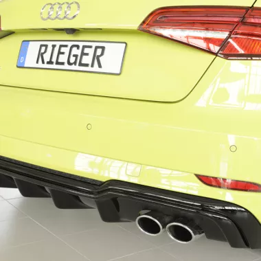 DIFFUSORE SPORTIVO RIEGER TUNING NERO LUCIDO PER AUDI S3 8V RESTYLING PER SCARICO ORIGINALE A QUADRUPLA USCITA