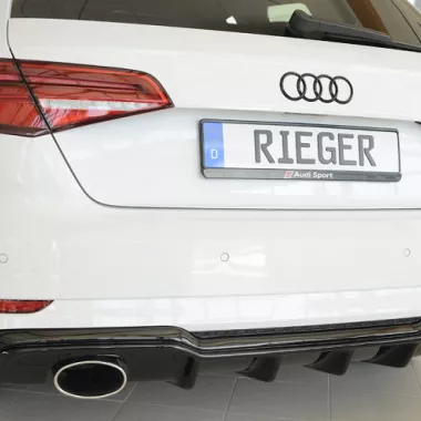 DIFFUSORE SPORTIVO RIEGER TUNING NERO LUCIDO PER AUDI S3 8V RESTYLING PER SCARICO SDOPPIATO A SX E DX