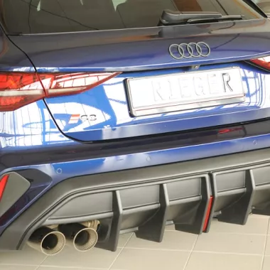 DIFFUSORE SPORTIVO RIEGER TUNING NERO OPACO PER AUDI S3 8Y SPORTBACK RESTYLING