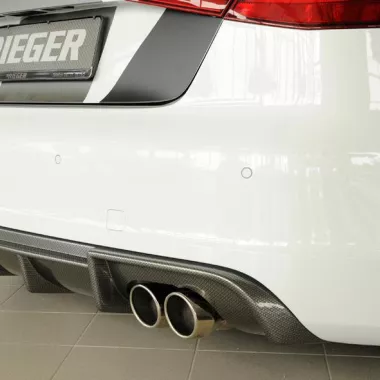 DIFFUSORE SPORTIVO RIEGER TUNING CARBON LOOK PER AUDI A3 8V PRE RESTYLING CON S-LINE PER SCARICO A QUADRUPLA USCITA