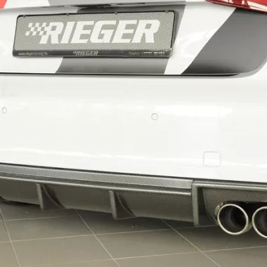 DIFFUSORE SPORTIVO RIEGER TUNING CARBON LOOK PER AUDI S3 8V PRE RESTYLING PER SCARICO ORIGINALE A QUADRUPLA USCITA