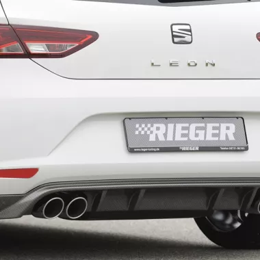 DIFFUSORE SPORTIVO RIEGER TUNING CARBON LOOK PER SEAT LEON (5F) 3/5 PORTE PRE-RESTYLING PER SCARICO A QUADRUPLA USCITA