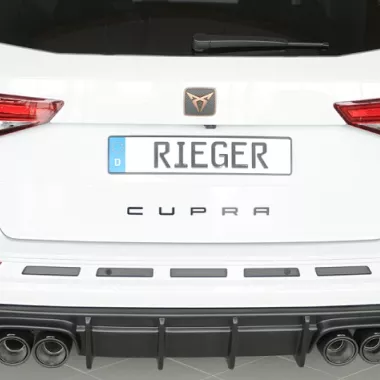 DIFFUSORE SPORTIVO RIEGER TUNING NERO OPACO PER CUPRA ATECA PRE RESTYLING &amp; RESTYLING (SCARICO A QUADRUPLA USCITA SI GANCIO TRAINO)