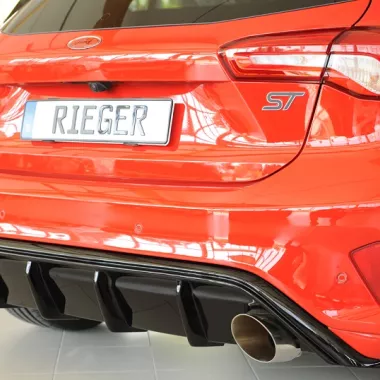 DIFFUSORE SPORTIVO RIEGER TUNING NERO LUCIDO PER FORD FOCUS MK4 ST-LINE (5 PORTE) PER SCARICO SDOPPIATO