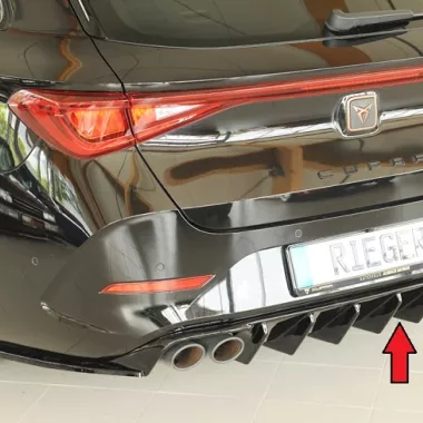 DIFFUSORE SPORTIVO RIEGER TUNING NERO LUCIDO PER CUPRA LEON KL MK4 FACELIFT SPORTSTOURER QUADRUPLA USCITA (SI GANCIO TRAINO)