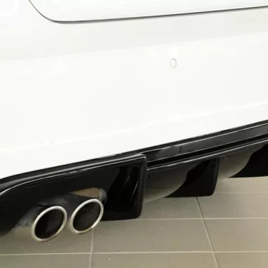 DIFFUSORE SPORTIVO RIEGER TUNING NERO LUCIDO PER AUDI A3 8V PRE RESTYLING CON S-LINE CON 2 USCITE A SINISTRA