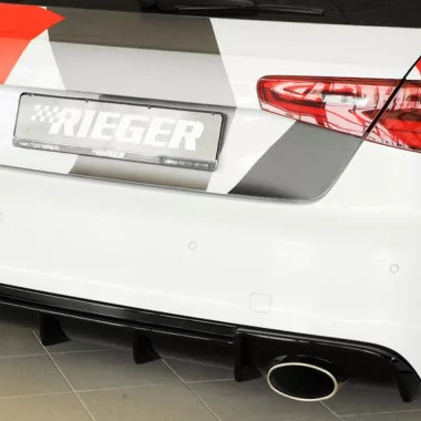 DIFFUSORE SPORTIVO RIEGER TUNING NERO LUCIDO PER AUDI A3 8V PRE RESTYLING CON S-LINE PER SCARICO SDOPPIATO A SX E DX