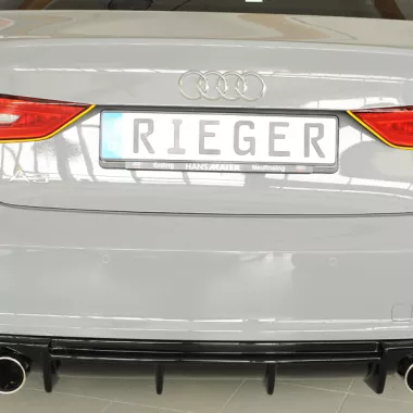 DIFFUSORE SPORTIVO RIEGER TUNING NERO LUCIDO PER AUDI A3 8V SEDAN/CABRIO PRE-RESTYLING CON S-LINE PER SCARICO A QUADRUPLA USCITA