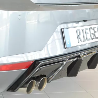 DIFFUSORE SPORTIVO RIEGER TUNING NERO LUCIDO PER SEAT IBIZA (KJ) 5 PORTE PER DOPPIO SCARICO A SX