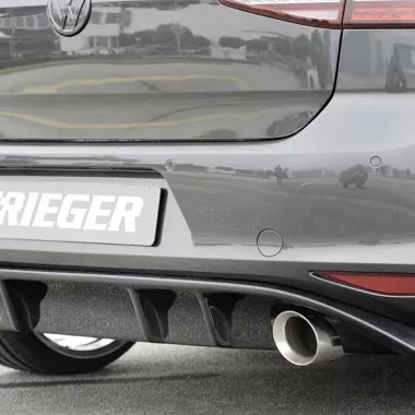 DIFFUSORE SPORTIVO RIEGER TUNING NERO LUCIDO PER VW GOLF 7 GTI CLUBSPORT PER SCARICO SDOPPIATO 100MM