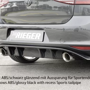 DIFFUSORE SPORTIVO RIEGER TUNING NERO LUCIDO PER VW GOLF 7 GTI PER USCITE DI SERIE