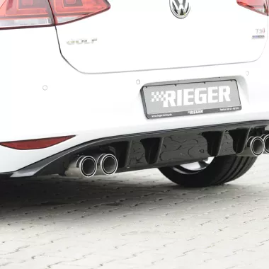 DIFFUSORE SPORTIVO RIEGER TUNING NERO LUCIDO PER VW GOLF 7 GTI CLUBSPORT PER SCARICO A QUADRUPLA USCITA