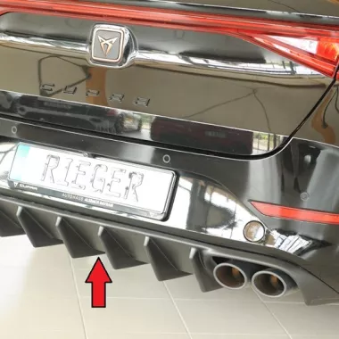 DIFFUSORE SPORTIVO RIEGER TUNING NERO OPACO PER CUPRA LEON KL MK4 FACELIFT SPORTSTOURER QUADRUPLA USCITA (NO GANCIO TRAINO)