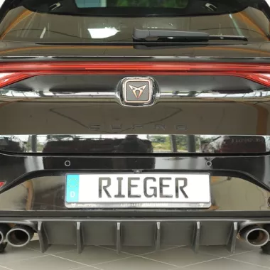 DIFFUSORE SPORTIVO RIEGER TUNING NERO OPACO PER CUPRA LEON KL MK4 FACELIFT SPORTSTOURER QUADRUPLA USCITA (SI GANCIO TRAINO)