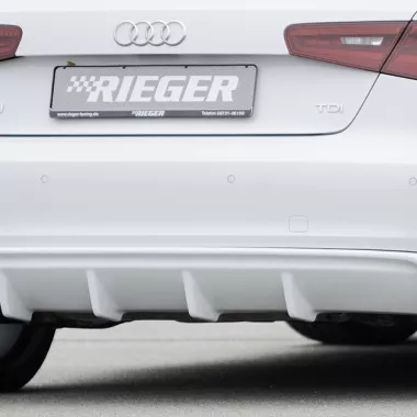 DIFFUSORE SPORTIVO RIEGER TUNING NERO OPACO PER AUDI A3 8V PRE RESTYLING NO S-LINE CON 2 USCITE A SINISTRA