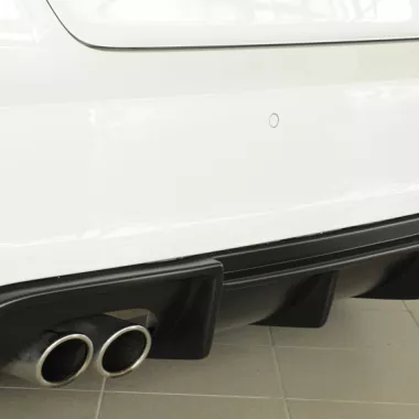 DIFFUSORE SPORTIVO RIEGER TUNING NERO OPACO PER AUDI A3 8V PRE RESTYLING CON S-LINE CON 2 USCITE A SINISTRA