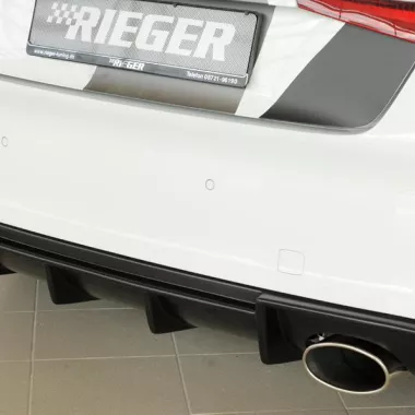 DIFFUSORE SPORTIVO RIEGER TUNING NERO OPACO PER AUDI A3 8V PRE RESTYLING CON S-LINE PER SCARICO SDOPPIATO A SX E DX