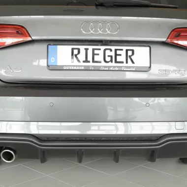 DIFFUSORE SPORTIVO RIEGER TUNING NERO OPACO PER AUDI A3 8V RESTYLING CON S-LINE CON 2 USCITE A SINISTRA