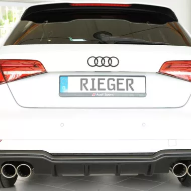DIFFUSORE SPORTIVO RIEGER TUNING NERO OPACO PER AUDI A3 8V RESTYLING CON S-LINE PER SCARICO A QUADRUPLA USCITA
