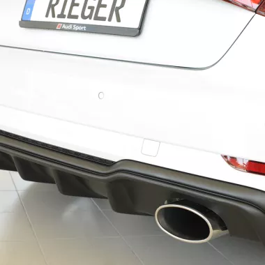 DIFFUSORE SPORTIVO RIEGER TUNING NERO OPACO PER AUDI A3 8V RESTYLING CON S-LINE PER SCARICO SDOPPIATO A SX E DX