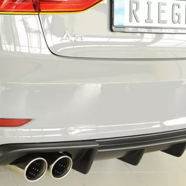 DIFFUSORE SPORTIVO RIEGER TUNING NERO OPACO PER AUDI A3 8V SEDAN/CABRIO PRE-RESTYLING CON S-LINE PER SCARICO A QUADRUPLA USCITA