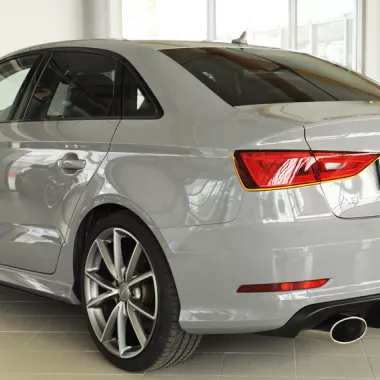 DIFFUSORE SPORTIVO RIEGER TUNING NERO OPACO PER AUDI A3 8V SEDAN/CABRIO PRE-RESTYLING CON S-LINE PER SCARICO SDOPPIATO A SX E DX