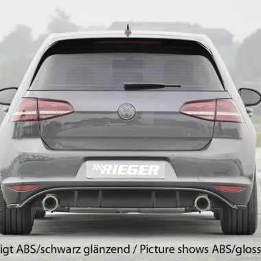 DIFFUSORE SPORTIVO RIEGER TUNING NERO OPACO PER VW GOLF 7 GTI CLUBSPORT PER SCARICO SDOPPIATO 100MM