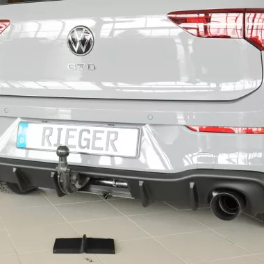 DIFFUSORE SPORTIVO RIEGER TUNING NERO OPACO PER VW GOLF MK8 GTI PER USCITE DI SERIE (PER GANCIO TRAINO)