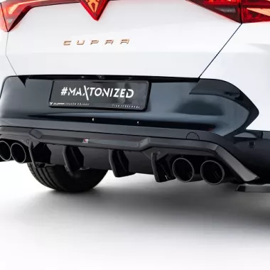 DIFFUSORE NERO LUCIDO V.3 CON TERMINALINI NERI MAXTON DESIGN PER CUPRA FORMENTOR MK1 FACELIFT