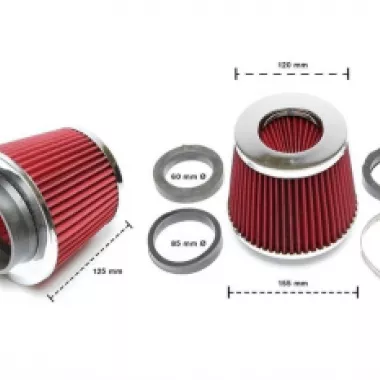 FILTRO ARIA SPORTIVO A CONO UNIVERSALE TA TECHNIX Ø90MM CON ADATTATORI (ROSSO)