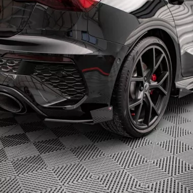 APPENDICI DIFFUSORE POSTERIORE SPORTIVO NERE STREET PRO + FLAPS MAXTON DESIGN PER AUDI RS3 8Y SPORTBACK PRE-RESTYLING