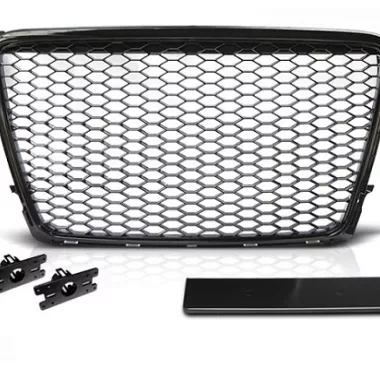 GRIGLIA NIDO D'APE NO LOGO COMPATIBILE CON AUDI A4 B8 PRE-RESTYLING (NERA LUCIDA)