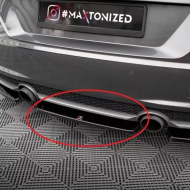 INSERTO DIFFUSORE CENTRALE PER AUDI TT 8S CON S-LINE PRE-RESTYLING NERO LUCIDO MAXTON DESIGN