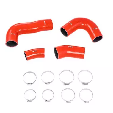 KIT MANICOTTI SILICONICI INTERCOOLER ALPHA COMPETITION PER SKODA OCTAVIA RS 5E (ROSSO, CON FASCETTE)