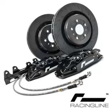 IMPIANTO FRENANTE MAGGIORATO ANTERIORE VWR RACINGLINE 4 POMPANTI PER SEAT IBIZA 6J CUPRA 1.4 TSI (NERO)