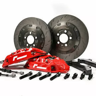 IMPIANTO FRENANTE MAGGIORATO ANTERIORE VWR RACINGLINE 4 POMPANTI PER AUDI A1 8X 1.8 TFSI (ROSSO)