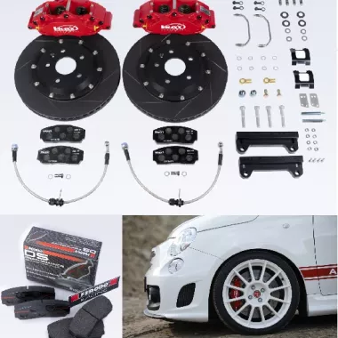 IMPIANTO FRENANTE MAGGIORATO ANTERIORE V-MAXX 4 POT PER ABARTH 500 / 595 / 695 ROSSO