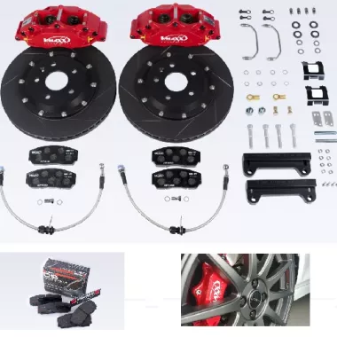 IMPIANTO FRENANTE MAGGIORATO ANTERIORE V-MAXX 4 POT PER FORD FIESTA MK8 ST ROSSO