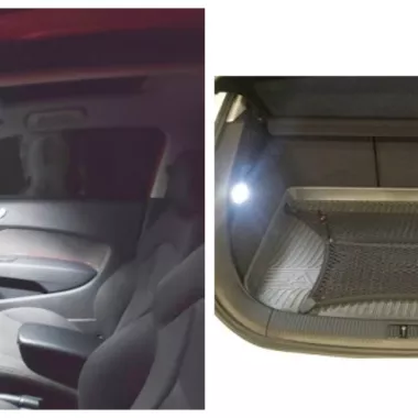 KIT LED INTERNO AUDI A1 8X 5 PORTE PLAFONIERA ANTERIORE, POSTERIORE E BAGAGLIAIO (LUCE DOPPIA)