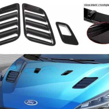KIT 4 PRESE D'ARIA COFANO MAXTON DESIGN PER FORD FOCUS ST / ST-LINE MK4 NERE LUCIDE