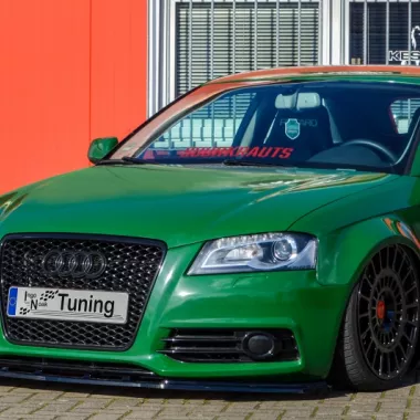 LAMA SOTTOPARAURTI ANTERIORE AUDI A3 8P SPORTBACK RESTYLING CON S-LINE CARBON LOOK INGO NOAK TUNING