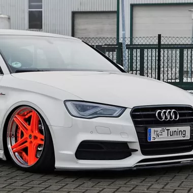 LAMA SOTTOPARAURTI ANTERIORE AUDI A3 8V CABRIO PRE-RESTYLING CON S-LINE NERO OPACO INGO NOAK TUNING
