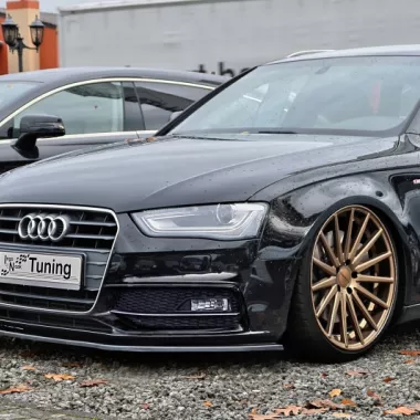 LAMA SOTTOPARAURTI ANTERIORE AUDI A4 B8 RESTYLING CON S-LINE NERO OPACO INGO NOAK TUNING