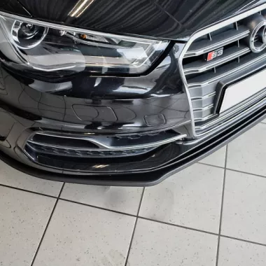 LAMA SOTTOPARAURTI ANTERIORE AUDI S3 8V 3/5 PORTE PRE-RESTYLING NERO OPACO INGO NOAK TUNING