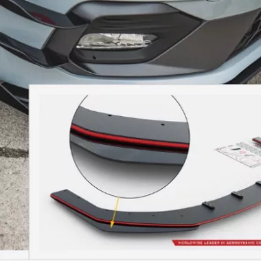 LAMA SOTTOPARAURTI ANTERIORE RACING DURABILITY + FLAPS MAXTON DESIGN PER FORD FIESTA MK8 ST/ST-LINE (CON BORDO ROSSO)