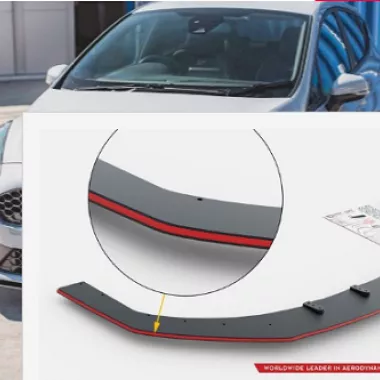 LAMA SOTTOPARAURTI ANTERIORE RACING DURABILITY MAXTON DESIGN PER FORD FIESTA MK8 ST/ST-LINE (CON BORDO ROSSO)