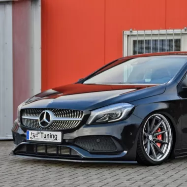 LAMA SOTTOPARAURTI ANTERIORE MERCEDES CLASSE A AMG-LINE W176 RESTYLING NERO OPACO INGO NOAK TUNING