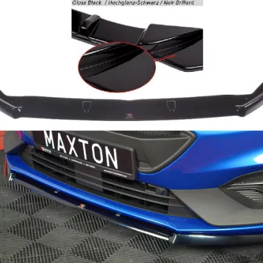 LAMA SOTTOPARAURTI ANTERIORE V.2 MAXTON DESIGN PER FORD FOCUS ST / ST-LINE MK4 NERO LUCIDO