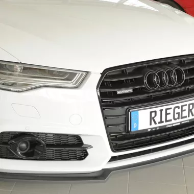 LAMA SOTTOPARAURTI ANTERIORE PER AUDI A6 4G C7 FACELIFT AVANT/SEDAN CON S-LINE NERO OPACO RIEGER TUNING